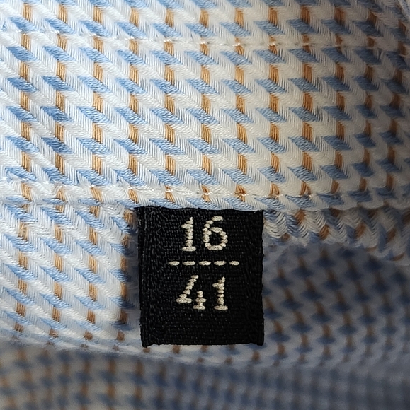 CORNELIANI Mens Button Up Long Sleeve Shirt Size: 16/41 Blue dot - Picture 6 of 15